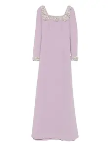 Декорированное платье с длинными рукавами Dina Melwani, розовый