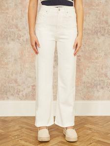 Джинсы с высокой талией и широкими штанинами Yumi, белый