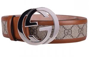 Ремень кожаный Gucci мужской, коричневый