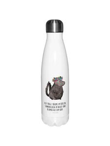 Mr. & Mrs. Panda Термос для воды с изображением скунса и надписью, белого цвета