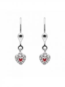Adeliás Женские серьги из серебра 925 пробы / серьги в форме сердца с цирконием в серебре
