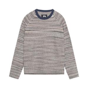 Свитер Stussy Textured Knit Contrast Collar Crew, Grey Multi