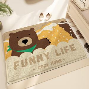 Dajiang Ковер 80х120 см для прихожей с рисунком медведя, грязеотталкивающий, износостойкий, с петлевым ворсом