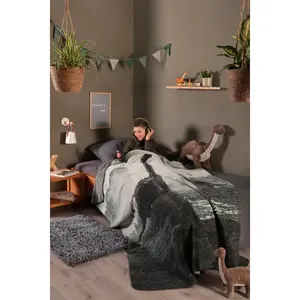 Плед Плед Brachio Плед Brachio с гигантами доисторической эпохи Biederlack, антрацитово-зеленый