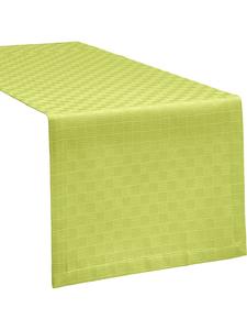 Erwin Müller Жаккардовая скатерть-дорожка из смесовой хлопковой ткани Paderborn зеленого цвета