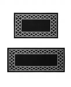 Комплект из двух дорожек Christine Trellis Border Tufted Jean Pierre New York, черный/серый