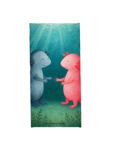 Mr. & Mrs. Panda Пляжное полотенце с рисунком «Любовь к аксолотлю» без слогана, пастельно-серого цвета