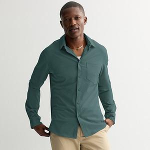 Мужская текстурированная рубашка с длинным рукавом slim-fit Flx, Kayak Green