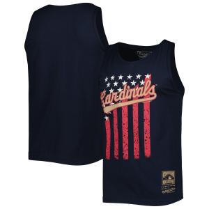 Мужская темно-синяя майка Mitchell & Ness St. Louis Cardinals Cooperstown Collection Stars and Stripes