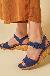 Кожаные туфли на танкетке Grazina Jones Bootmaker, синий