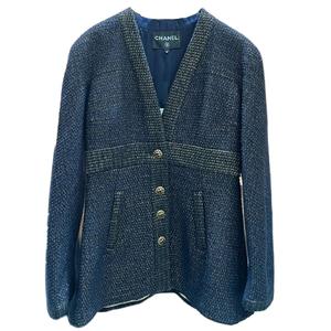 CHANEL Куртка коллекции Египет женская синяя с золотом, Blue Gold Color