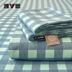 Yalu Простыня 160х230 см, хлопок, клетка сине-зеленая, мягкая и дышащая