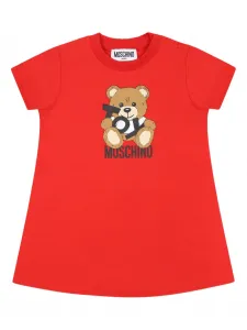 Платье мини с принтом Teddy Bear Moschino Kids, красный
