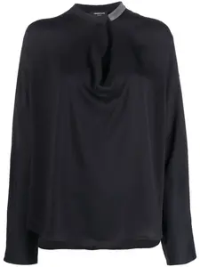 Блузка с кристаллами Fabiana Filippi, серый