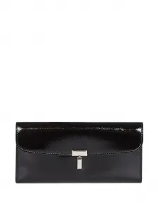 Кожаный кошелек с поворотным замком TOTEME, черный