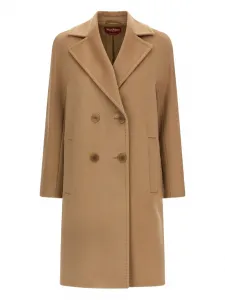 Двубортное пальто Max Mara, нейтральный