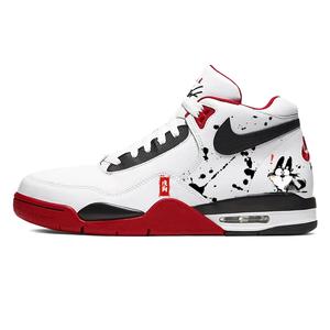 Nike Flight Legacy Амортизирующие нескользящие мид-топ винтажные баскетбольные кроссовки Унисекс Красные Белые