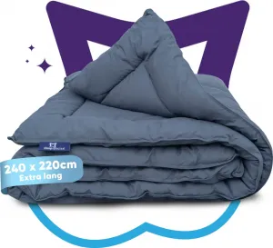 Одеяло Slaapspecialial без чехла 240x220 - сверхдлинное всесезонное одеяло [наполнитель Softcell], стеганое одеяло с гелевыми волокнами для ощущения пуха - серое Slaapspeciaal