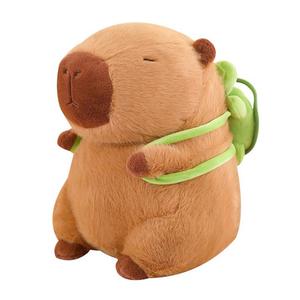 Высококачественная капибара, большие морские свинки плюшевые куклы высота 30см A little tide to play, Turtle Backpack Kapibala Doll - Approximately 23Cm Tall