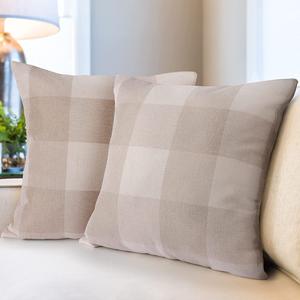 Набор из 2 наволочек в клетку Buffalo (20x20 дюймов) Zulay Kitchen, цвет Cream And White