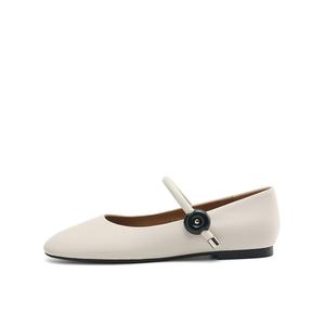 BOERDIQI Женские туфли Мэри Джейн на массивном каблуке с подошвой из экрю овчины, цвет Ecru Sheepskin Insole