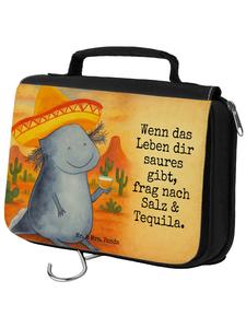 Mr. & Mrs. Panda Косметичка с изображением аксолотля и текилы, с надписью белого цвета