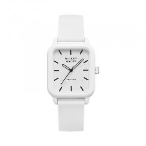 Disney Женские часы с кварцевым механизмом на силиконовом ремешке и белым циферблатом