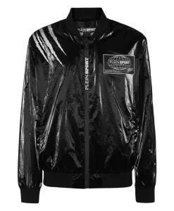 Нейлоновая мятая куртка-бомбер Plein Sport, черный