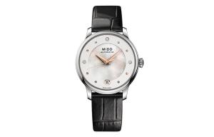 MIDO Часы Baroncelli Automatic Mechanical Movement Women's Watch 33mm White Dial Stainless Steel Case Leather Strap, White Mother of Pearl