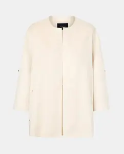 Женское пальто из антилопы гладкое Woman El Corte Inglés, цвет 120 Crudo