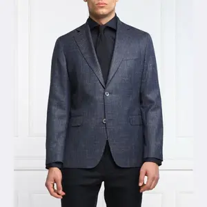 Элегантная шерстяная куртка Fogerty с добавлением шелка Oscar Jacobson, синий