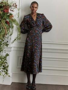 Цветочное миди-платье Isabella Hobbs, Black/Multi