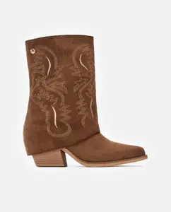 Женские ботинки в стиле ковбой с боковой молнией Xti, коричневый