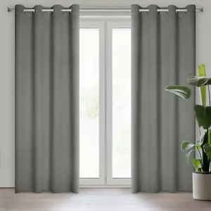 Штора CARLO, серая, 135x250 см, люверсная Eurofirany