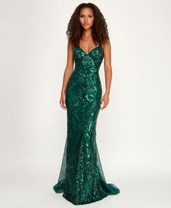 Длинное вечернее платье для юниоров с пайетками B Darlin, New Hunter