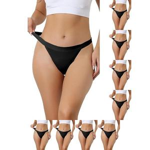 9 упаковок женских дышащих трусиков-стрингов с защитой от протекания, 4 слоя, средняя посадка Inspire Chic, Black