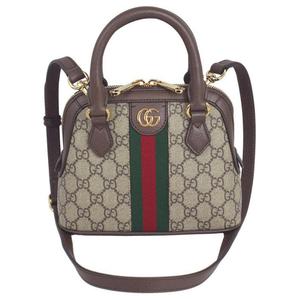 Ophidia Canvas With Leather Binding Одноплечевая Кроссбоди Холщовая Сумка, Мини Женская Коричневая GUCCI