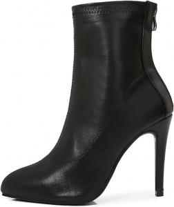 Женские танцевальные туфли JXUZY для джаза, бальных и латинских танцев, с мягкой подошвой, заостренным носком, молнией сзади и каблуками-стилетами, ботильоны Generic, Black/10Cm Heel