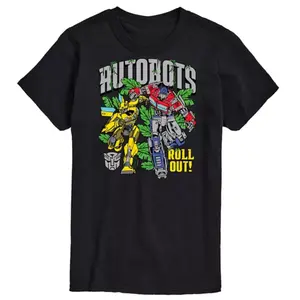 Мужская футболка с графическим принтом «Трансформеры-автоботы» Licensed Character, черный
