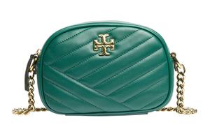 TORY BURCH Кира Плед Стеганая Сумка Через Плечо Фотоаппарат Из Ягненка Женская Павлинья Зелень