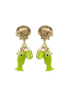 Серьги-бижутерия в виде ракушек Alemais, золотистый