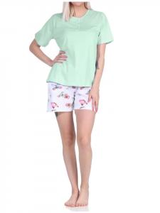 NORMANN Пижама с короткими рукавами и цветочным принтом, размеры 125, 205, 212, светло-бирюзового цвета