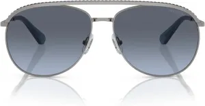 Женские солнцезащитные очки-авиаторы Swarovski Sk7005, Gunmetal/Blue Gradient Grey
