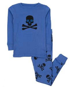 Детская хлопковая пижама из двух частей на Хэллоуин Leveret, Blue skulls