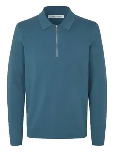 Рубашка-поло с застежкой-молнией на вороте SAMSOE SAMSOE, синий