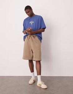 Шорты свободного покроя ASOS DESIGN плотностью 400 г/м² бежевого цвета - BEIGE