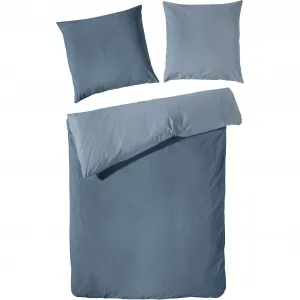 Двустороннее постельное белье Primera "Катя", двухцветное, с мелким графичным рисунком, размером от 135х200 см, цвет denimblau