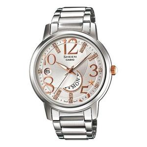 Часы CASIO SHEEN Series Waterproof /White Sports Silver Analog, серебряный