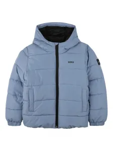 Пуховик с логотипом Boss Kidswear, серый