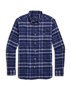 Клетчатая фланелевая рубашка Polar с рисунком виноградника Vineyard Vines, синий
